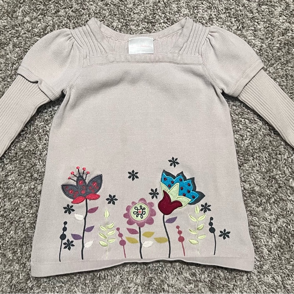 Hanna Anderson Floral Kids Top - Cream